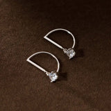 925 Silver Zircon Pendant Hook Earrings for Women