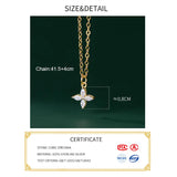 925 Silver Zircon Plant Chain Choker Necklace Classic Jewelry