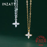 925 Silver Zircon Plant Chain Choker Necklace Classic Jewelry