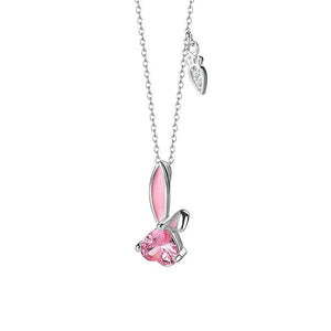 925 Silver Zircon Rabbit Carrot Choker Necklace Women Fine Jewelry