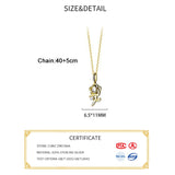 925 Silver Zircon Rose Choker Necklace Women Jewelry