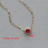 925 Silver Zircon Round Charm Bracelet 14K Plated for Women