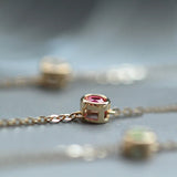 925 Silver Zircon Round Charm Bracelet 14K Plated for Women