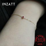 925 Silver Zircon Round Charm Bracelet 14K Plated for Women