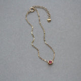 925 Silver Zircon Round Charm Bracelet 14K Plated for Women