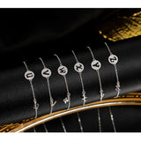 925 Silver Zircon 26-Letter Chain Bracelet Fine Jewelry