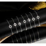 925 Silver Zircon 26-Letter Chain Bracelet Fine Jewelry