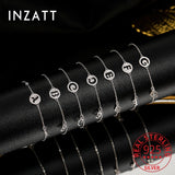 925 Silver Zircon 26-Letter Chain Bracelet Fine Jewelry