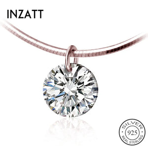 925 Silver Zircon Round Choker Necklace Women Birthday Party Jewelry