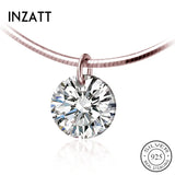 925 Silver Zircon Round Choker Necklace Women Birthday Party Jewelry