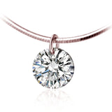925 Silver Zircon Round Choker Necklace Women Birthday Party Jewelry