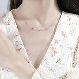 925 Silver Zircon Choker Necklace Women Party Jewelry