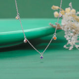 925 Silver Zircon Choker Necklace Women Party Jewelry