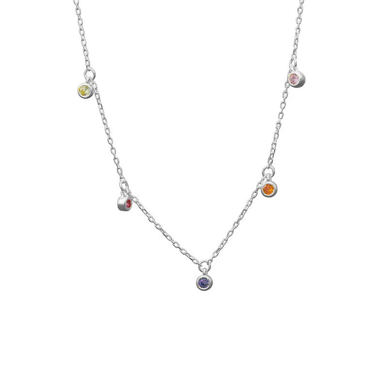 925 Silver Zircon Choker Necklace Women Party Jewelry