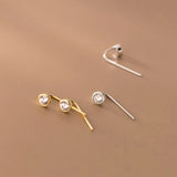 925 Silver Zircon Round Drop Earrings Women Fine Jewelry