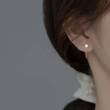 925 Silver Zircon Round Drop Earrings Women Fine Jewelry