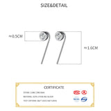 925 Silver Zircon Round Drop Earrings Women Fine Jewelry