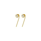 925 Silver Zircon Round Drop Earrings Women Fine Jewelry