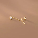 925 Silver Zircon Round Drop Earrings Women Fine Jewelry
