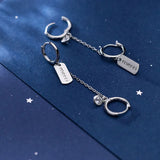 925 Silver Zircon Hoop Earrings Women Party Jewelry Gift