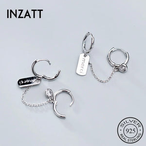 925 Silver Zircon Hoop Earrings Women Party Jewelry Gift