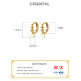 925 Silver Zircon Round Hoop Earrings Women Party Punk Fine Jewelry