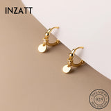 925 Silver Zircon Round Hoop Earrings Women Party Punk Fine Jewelry