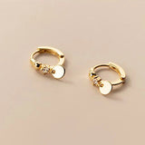 925 Silver Zircon Round Hoop Earrings Women Party Punk Fine Jewelry