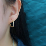 925 Silver Zircon Hoop Earrings Punk Jewelry