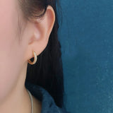 925 Silver Zircon Hoop Earrings Punk Jewelry