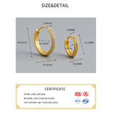 925 Silver Zircon Hoop Earrings Punk Jewelry