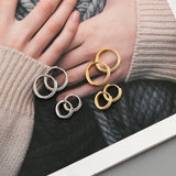 925 Silver Zircon Hoop Earrings Punk Jewelry