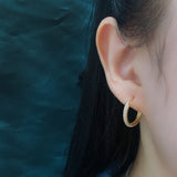 925 Silver Zircon Hoop Earrings Punk Jewelry