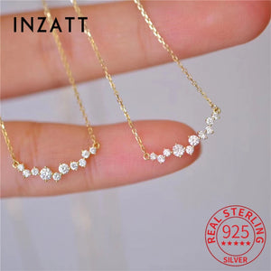 925 Silver Zircon Pendant Necklace Women Fine Jewelry