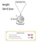 925 Silver Zircon Round Star Pendant Necklace Women Party Jewelry