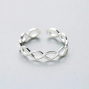 925 Silver Zircon Cross Adjustable Ring for Women Punk Jewelry