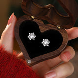 925 Sterling Silver Zircon Snowflake Stud Earrings for Women