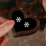 925 Sterling Silver Zircon Snowflake Stud Earrings for Women