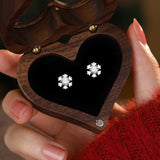 925 Sterling Silver Zircon Snowflake Stud Earrings for Women