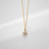 925 Silver Zircon Snowflakes Choker 14K Necklace Women Jewelry