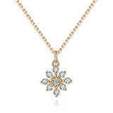 925 Silver Zircon Snowflakes Choker 14K Necklace Women Jewelry