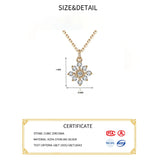 925 Silver Zircon Snowflakes Choker 14K Necklace Women Jewelry