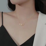 925 Sterling Silver Square Zircon Choker Necklace for Women