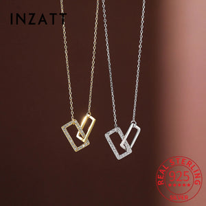 925 Sterling Silver Square Zircon Choker Necklace for Women