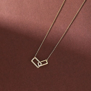 925 Sterling Silver Square Zircon Choker Necklace for Women
