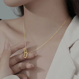 925 Sterling Silver Square Zircon Choker Necklace for Women