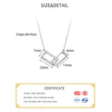 925 Sterling Silver Square Zircon Choker Necklace for Women
