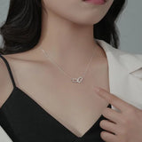 925 Sterling Silver Square Zircon Choker Necklace for Women