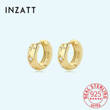 Sterling Silver Zircon Star Hoop Earrings 18K Plate for Women