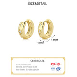 Sterling Silver Zircon Star Hoop Earrings 18K Plate for Women